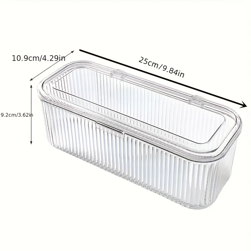 1 Transparent Plastic Cosmetic Storage Box with Cover, No Power Required, Dust-proof Storage Brush, Sponge, Lipstick 3