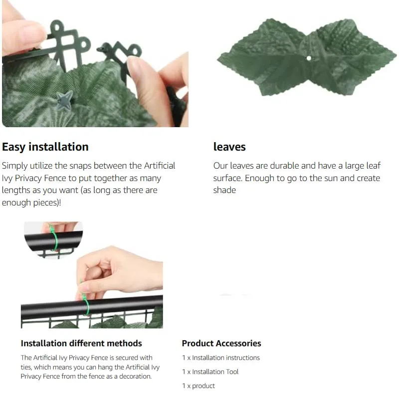 Artificial Ivy Screen Privacy Screen Cover with Flowers,Vines Leaf Covering Wall Decoration for Outdoor Patio Balcony Apartment