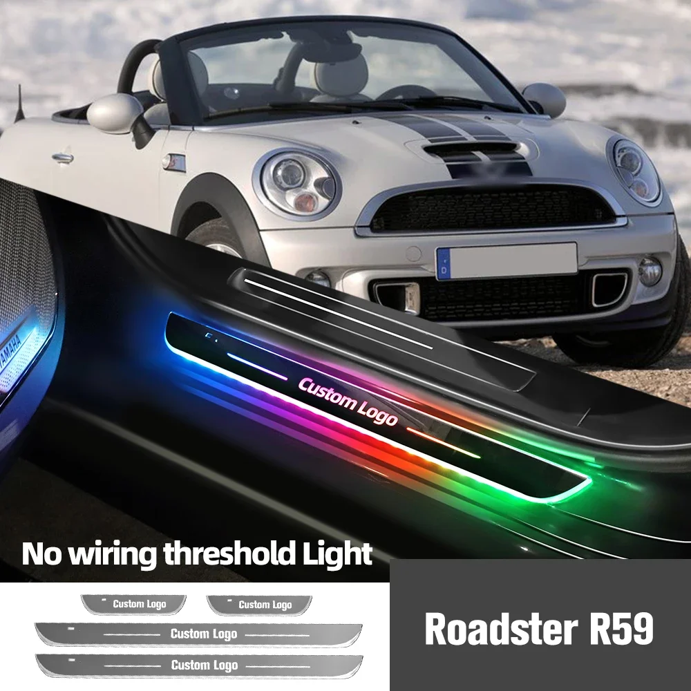 

For Mini Roadster R59 2012-2015 2013 2014 Car Door Sill Light Customized Logo LED Welcome Threshold Pedal Lamp Accessories