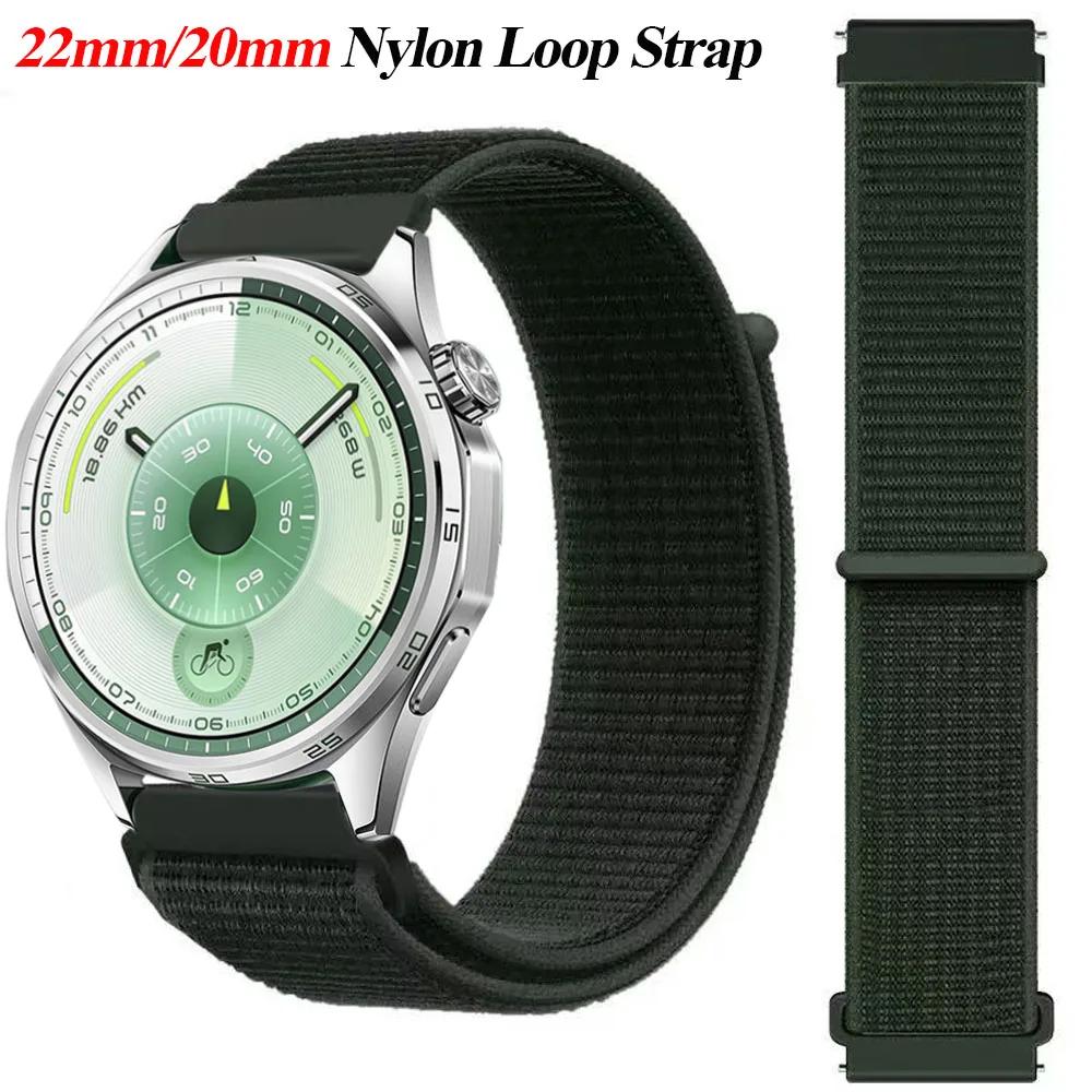 Adjustable Nylon Loop Strap, 22mm/20mm, Breathable and Durable Wristband Replacement Bracelet
