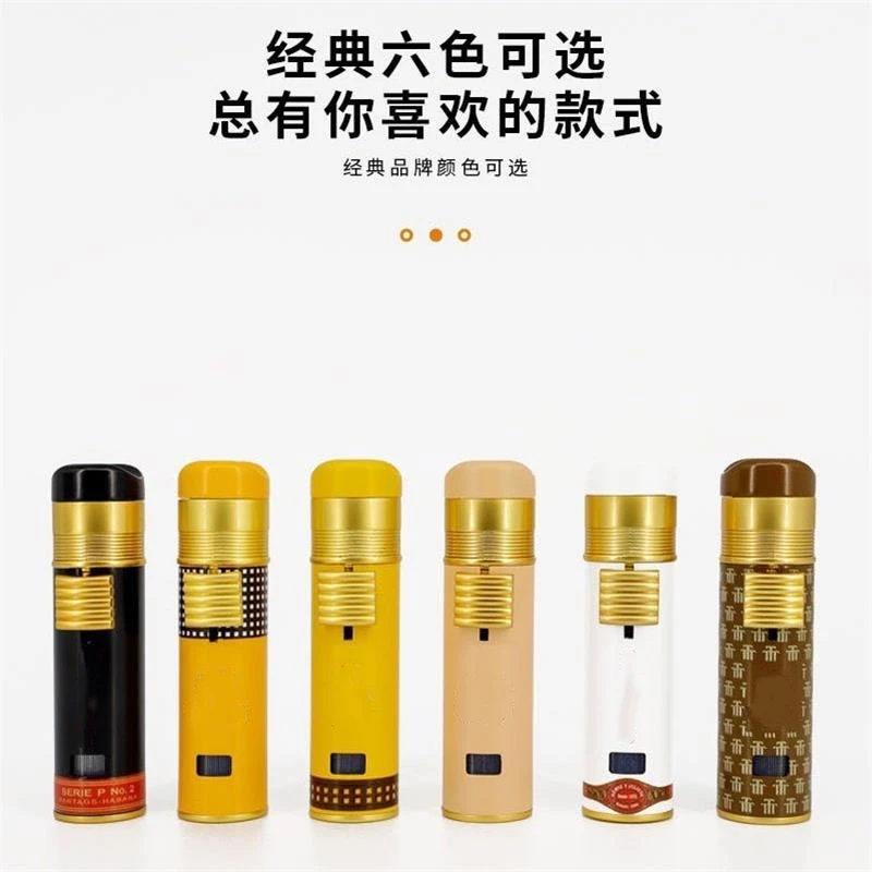 

Six Color Brand Could Choose Cigar Lighter Triple Flame Lighter with Gift Box