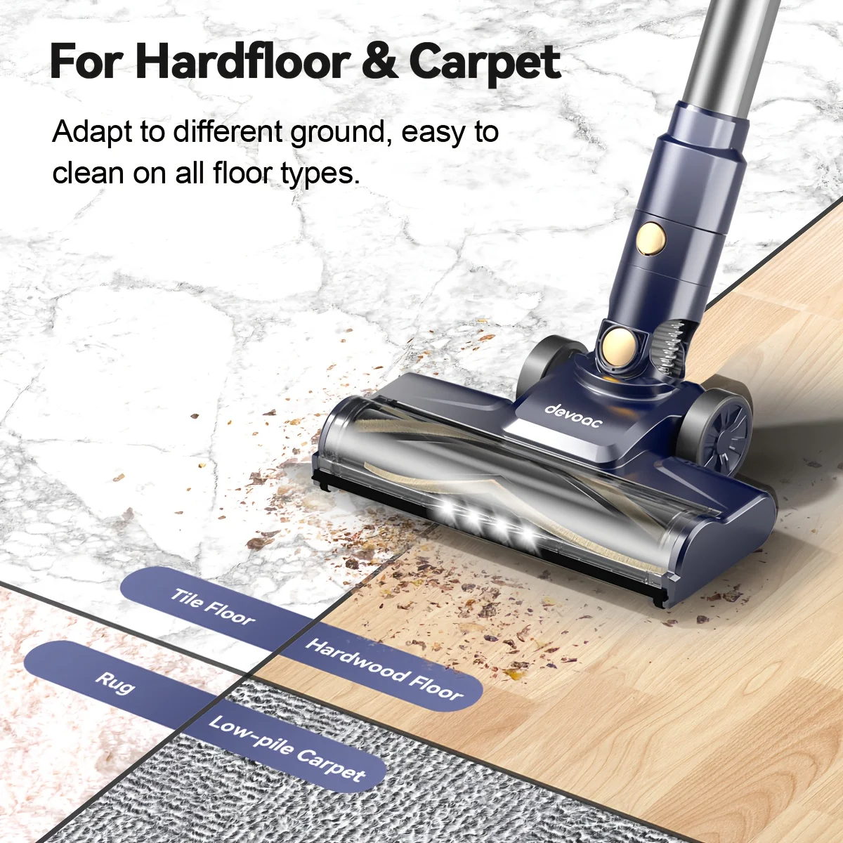 INSE I8 Corded Vacuum Cleaner Free-Stand Stick Vacuum 25KPa 600W Powerful 6 in1 Lightweight Handheld Cleaner for Carpet Pet Hair 3