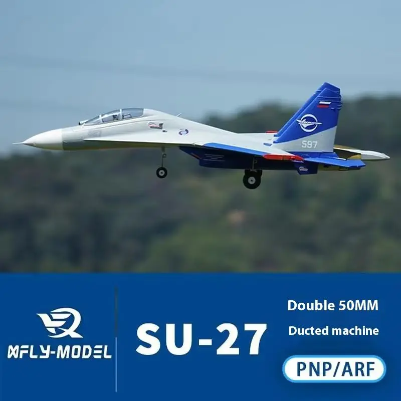 Xfly 더블 50mm Su27 트윈 엔진 제트 전투기 RC 비행기 원격 제어 조립 고정익 모델