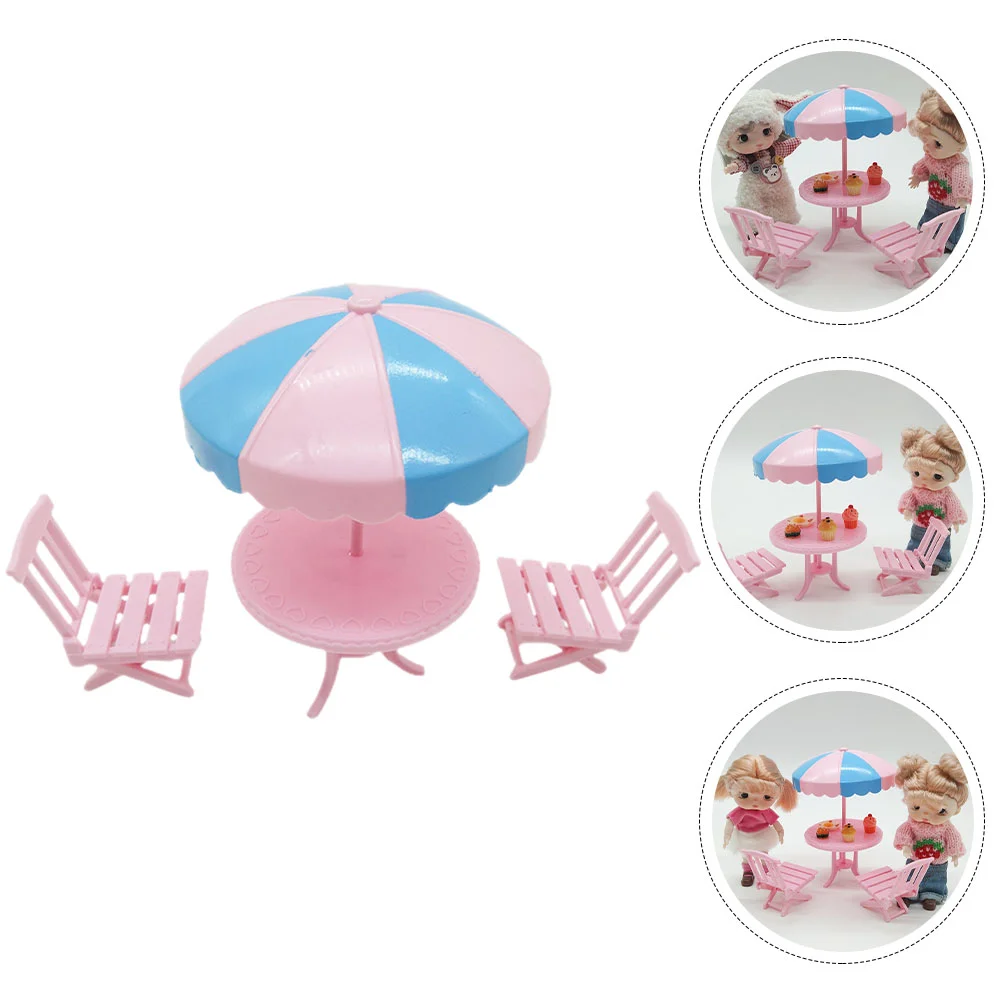 

Miniature Beach Chair Summer Beach Table Umbrella Set Mini House Micro Beach Scene Decorations