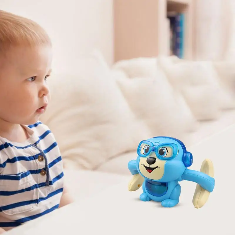 Rolling Monkey Toy Ping Dancing Toy 360 Degree Voice Control Tipping Monkey Cute Animal Toy Electric Ping 3