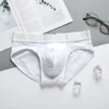 New men's cotton underwear with low waist, breathable and comfortable solid color basic men's briefs 4