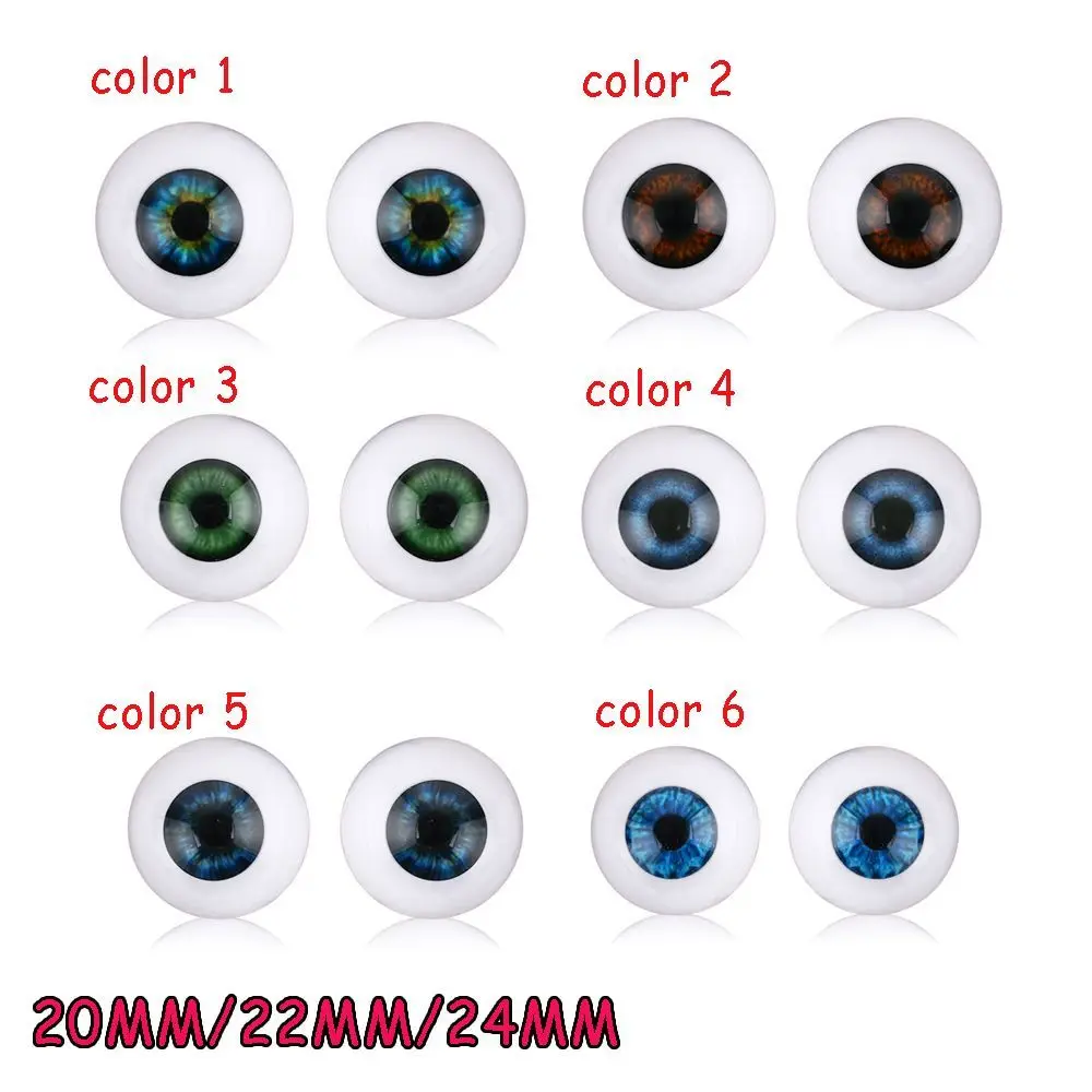 Realistic Animal-Style Half Round Hollow Doll Eyes in Blue, Brown, and Black