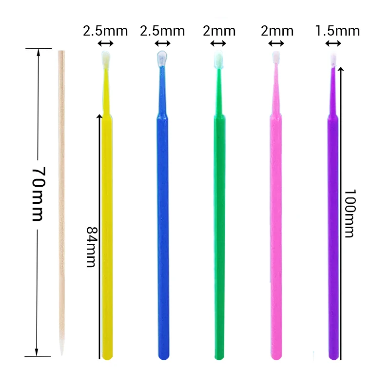 100/300 PCS Micro Brush Micro Swabs for Eyelash Extension Disposable Micro Applicator Brush Micro Eyelash Sticks Makeup Tools Best Sellers In Beauty & Health