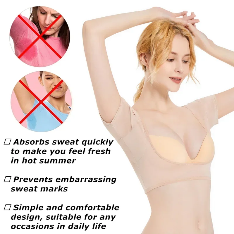 Washable T-shirt Shape Sweat Pads Female perfume Absorbing Underarm Armpit  Sweat Pads Reusable Guards Shield Desodorante