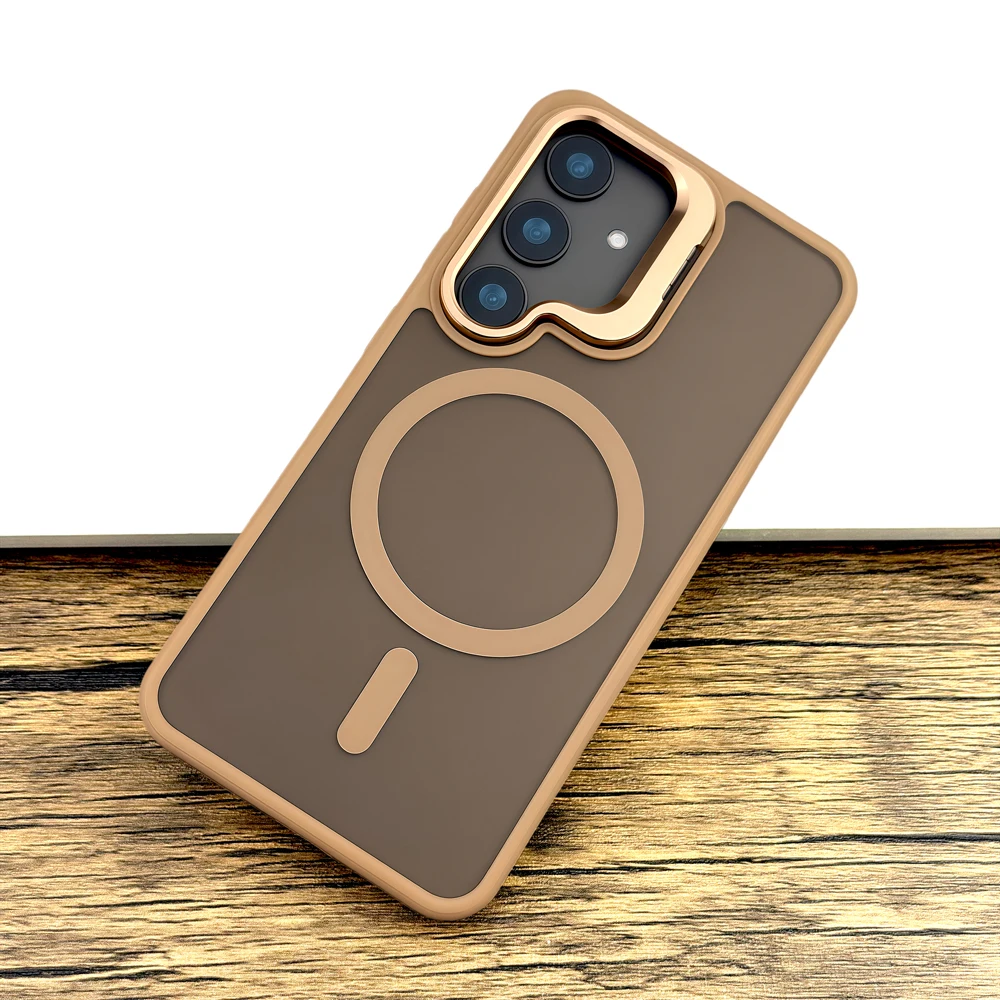 Luxury Matte Translucent Case with Magsafe Stand Cover