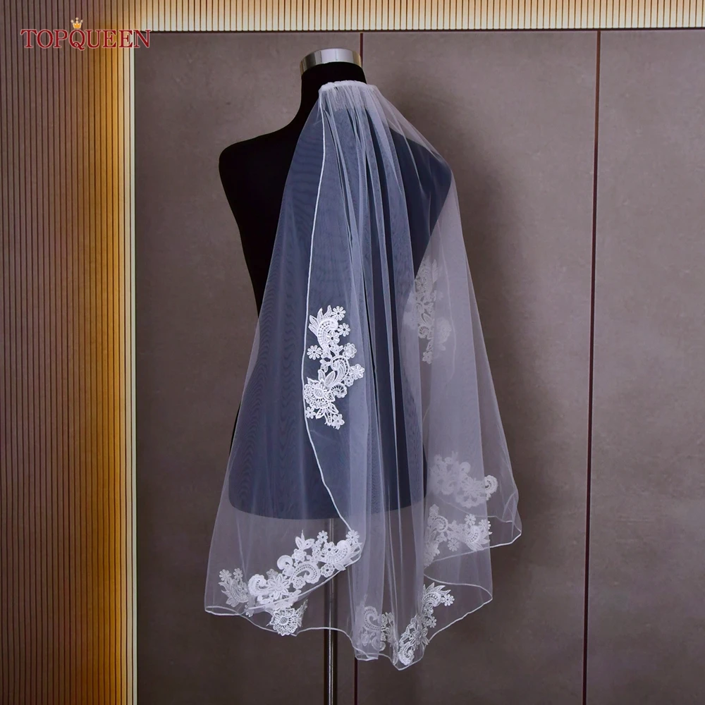 YouLaPan V05 0.75m Wedding Veils Luxury Pearl Bridal Veil with Comb One  Layer Elbow Length Veil Bridal Veil Pearl Short Veil