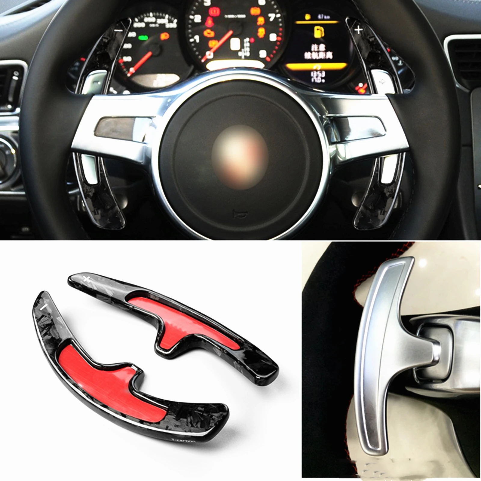 

Forged Carbon Fiber Gear Steering Wheel Shifter Shift Paddle Extension For Porsche 991 2013-2016 Cayman 981 Carrera Boxter BPO
