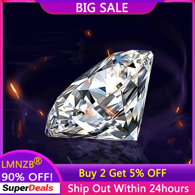 LMNZB With GRA Credentials Real 0.1 Carat 3mm Loose Moissanite Round D Color VVS1 Diamond Gemstones for DIY Jewelry Accessories