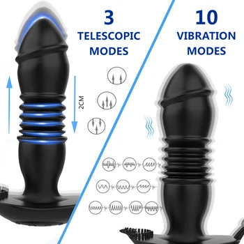 Huge Dildo Vibrators Anus Butt Plug Male Prostate Massager Adult Toys Anal Vibrator Remote Telescopic Vibrator Sex Toys for Men 2