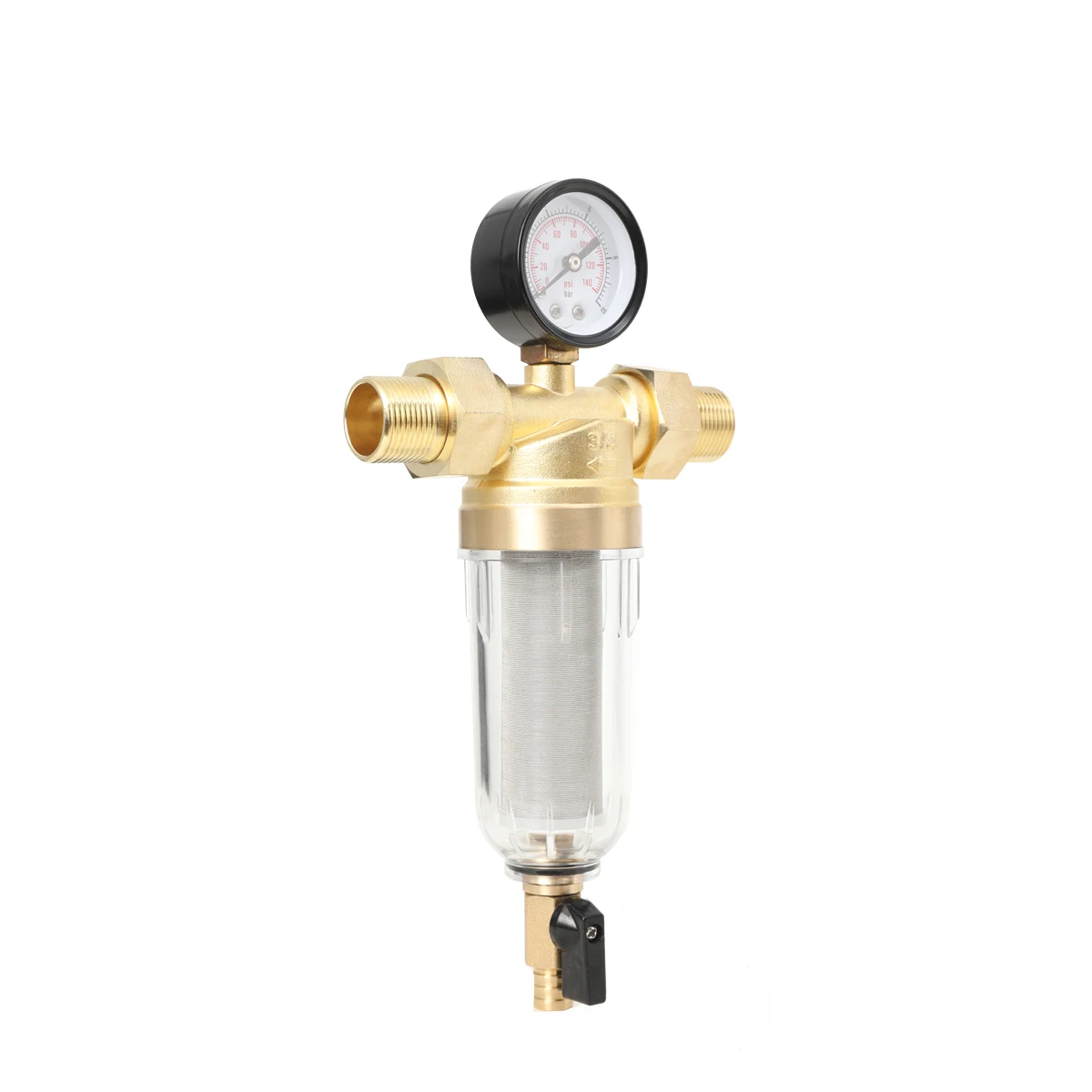 DN20 Spray Gun Air Pressure Regulator Gauge & In-Line Water Trap Air Filter 16 Bar