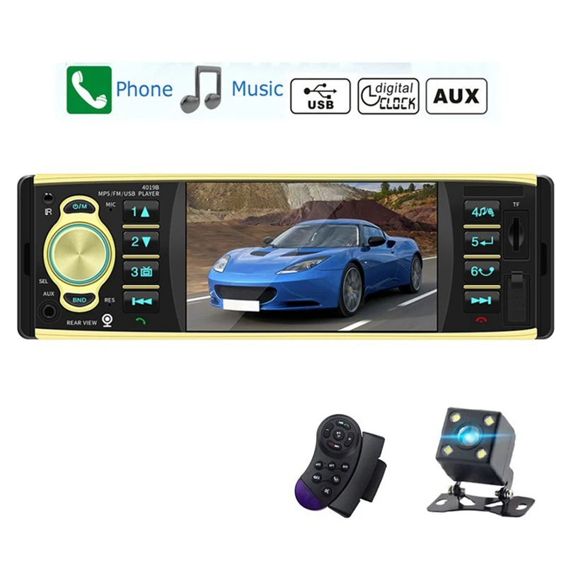 Bluetooth Radio Auto Audio Stereo Bluetooth USB AUX With Rear View