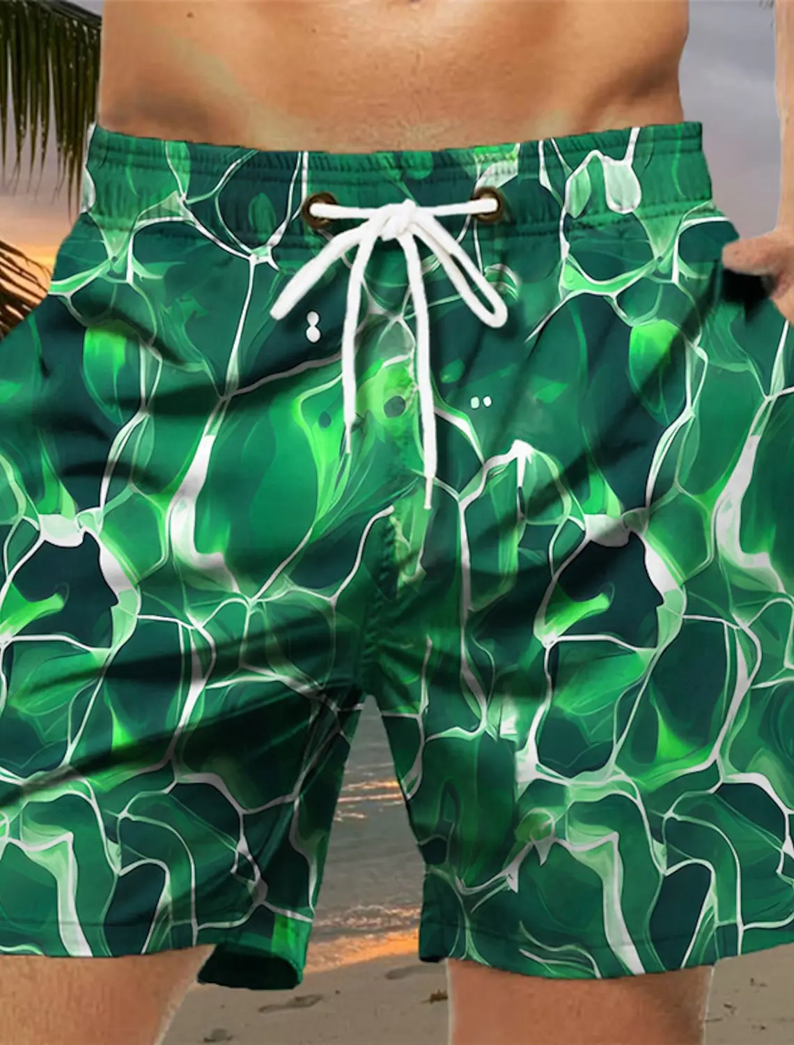 Men's Board Shorts Swim Shorts Swim Trunks Drawstring Color Block Graphic 3D Printed Quick Dry Short Casual Holiday Hawaiian 2