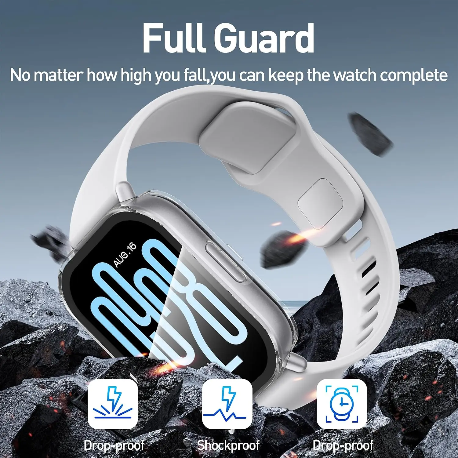 Premium Tempered Glass Case with Hard PC Cover and Screen Protector