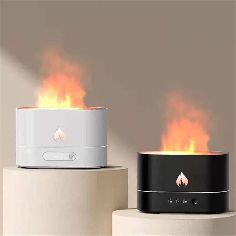 Tanque de Água Umidificador para o Quarto 2 em 1 Luz da Noite com 180ml Simulação Chama Sala Estar Escritório Atmosfera Lâmpada Mesa 20 Usb 8 Computers & Electronics