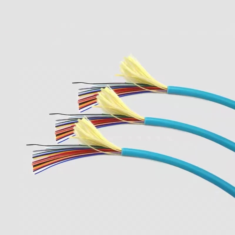 광섬유 케이블 번들 100mtr 4/6 코어 OM3-150 OM3-300 OM4 실내 케이블 다중 모드 유연한 아쿠아 150m/300m/550 스팬 4C 6C