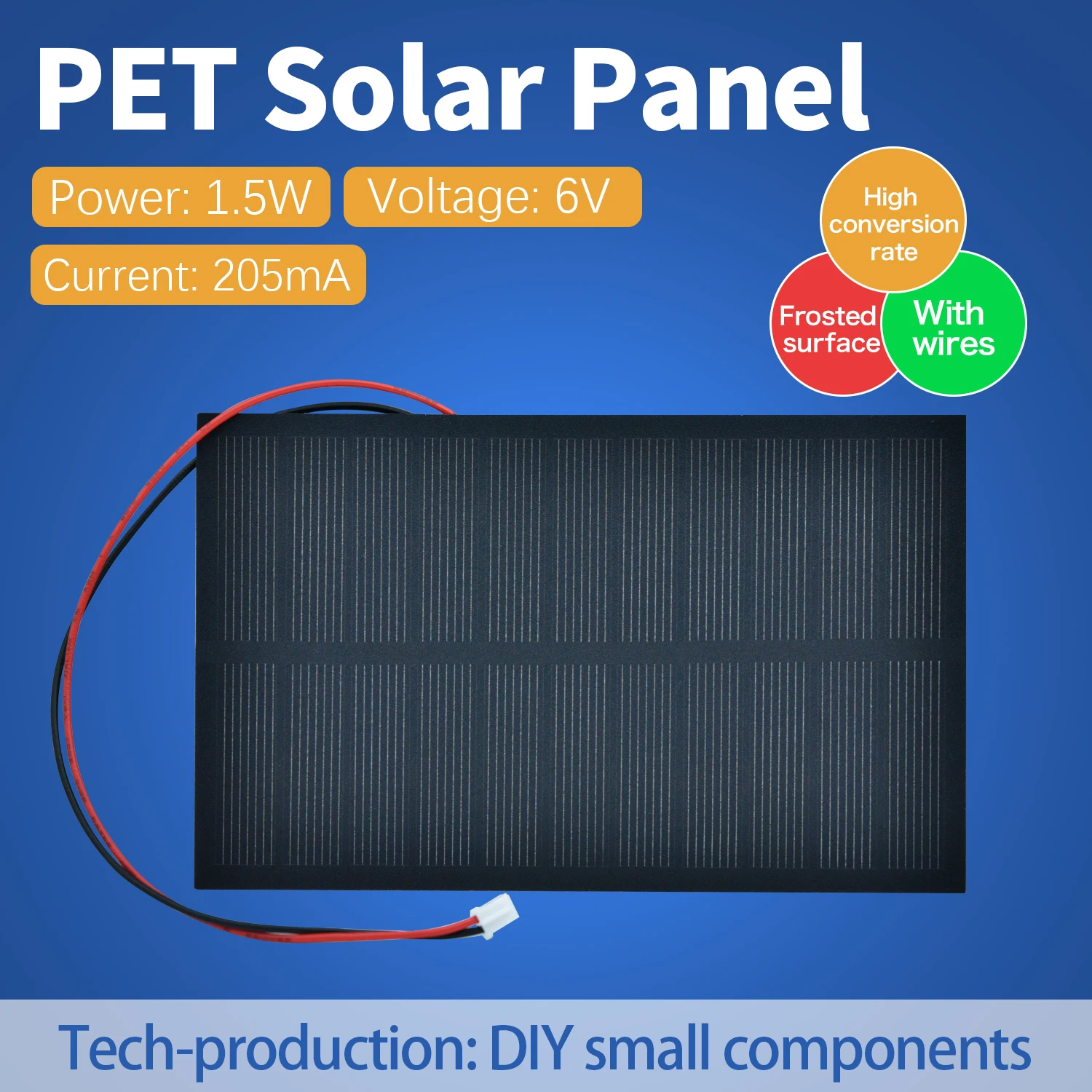 

10PCS 5V 5.5V 6V Polycrystalline Mini PET Solar Panel Battery Module With PH2.0 Connector For Arduino DIY Solar Components