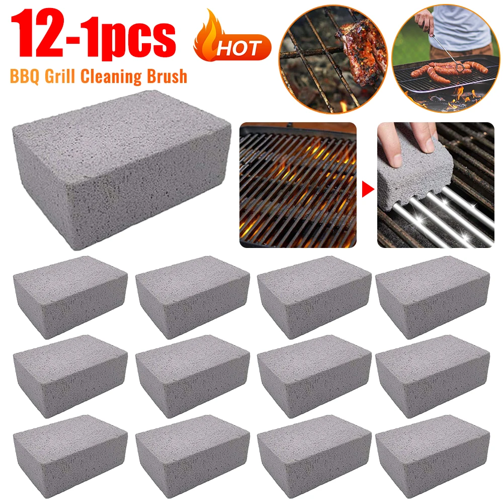 BBQ Grill Cleaning Brush Brick Block Barbecue Cleaning Pumice Brick Stone Heat-resistant Brush for BBQ Kitchen Supplies