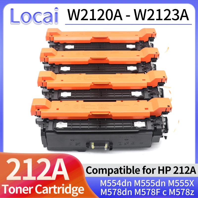 

212A Toner Cartridge W2120A W2121A W2122A W2123A Compatible for HP M554dn M555dn M555X MFP M578dn M578F M578c M578z Printer