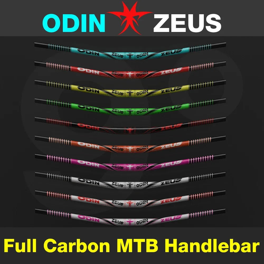 ODINZEUS-Full Carbon Fiber Rise Bicycle Handlebar, Bike Parts, Increased Intensity, 9D, Mountain, MTB, 31.8mm * 740 handlebar