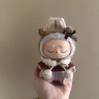 17cm Labubu doll Clothes Macaron Sitting Party Christmas Checkered Plush Cloak Clothes labubu V2 clothes Christmas costumes 1