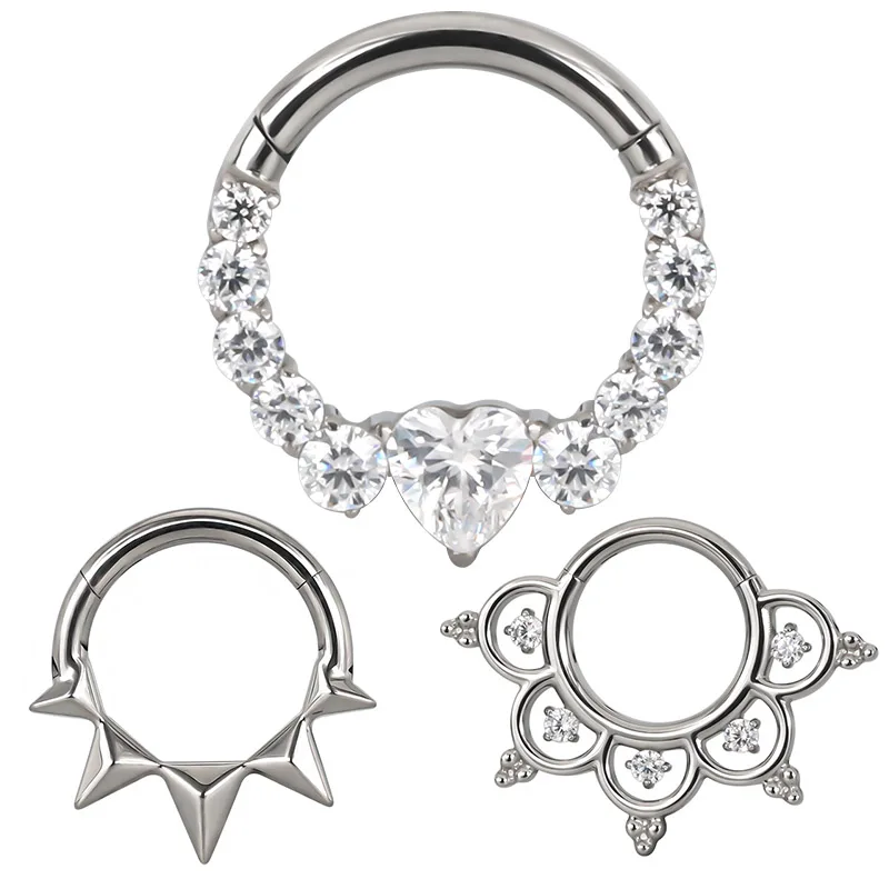 1pc LINEA SFERA Spianato Gemma Segmento A Cerniera Anello 16g - Foto 8