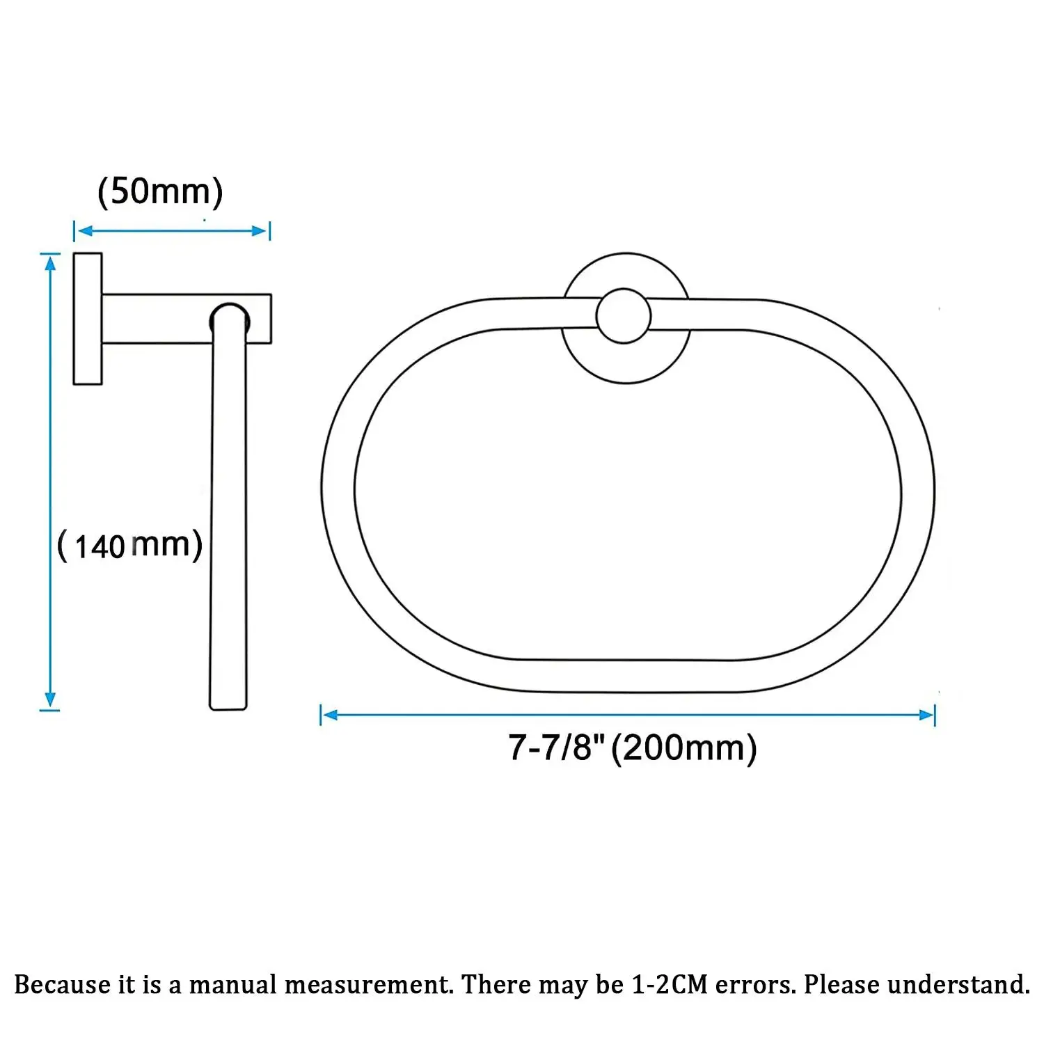 Towel Ring Stainless Black Steel Swivel Hand Towel Holder Home Accessories Kitchen Bathroom Storage Space Rail Rack Saver