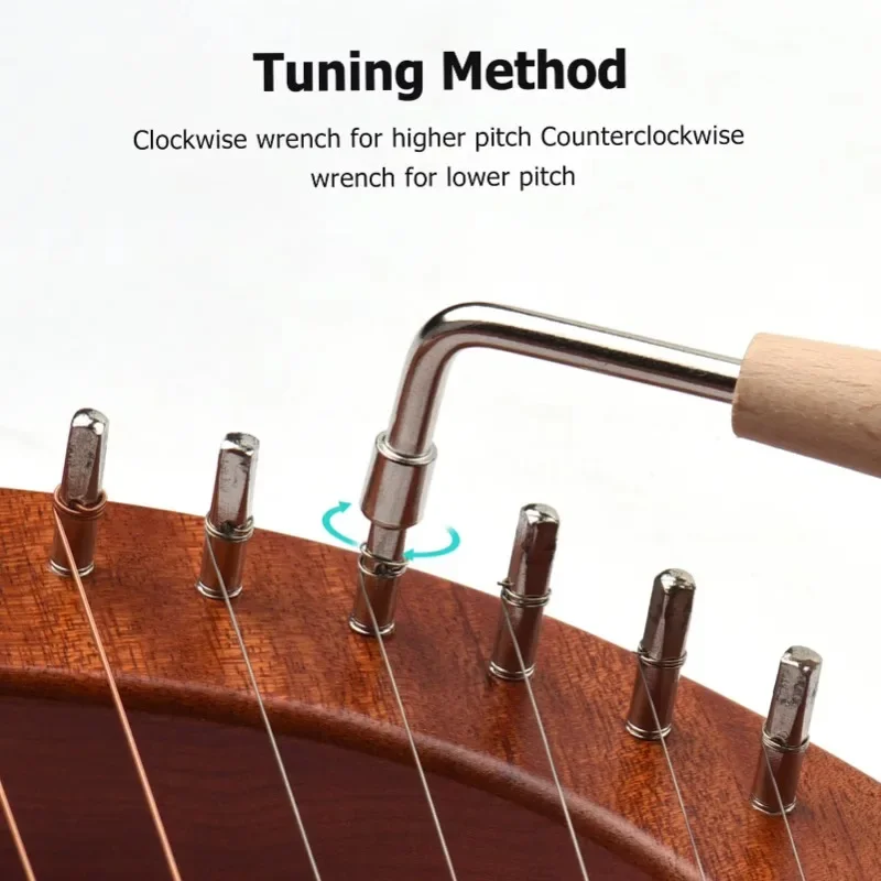 WH-16 16 String Wooden Harp Metal String Solid Wood Instrument Beginners Teach Themselves To Play The Lyre