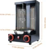Shawarma Machine Countertop Rotisserie Grill Kebab Vertical Rotisserie Propane Turkish Chicken Doner Kebab Broiler wih 2 Burners 3