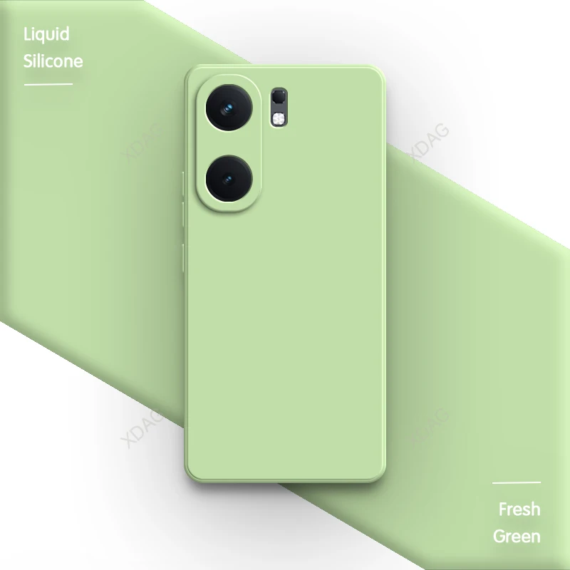 Luxury Soft Square Liquid Silicone Phone Case with Camera Protection