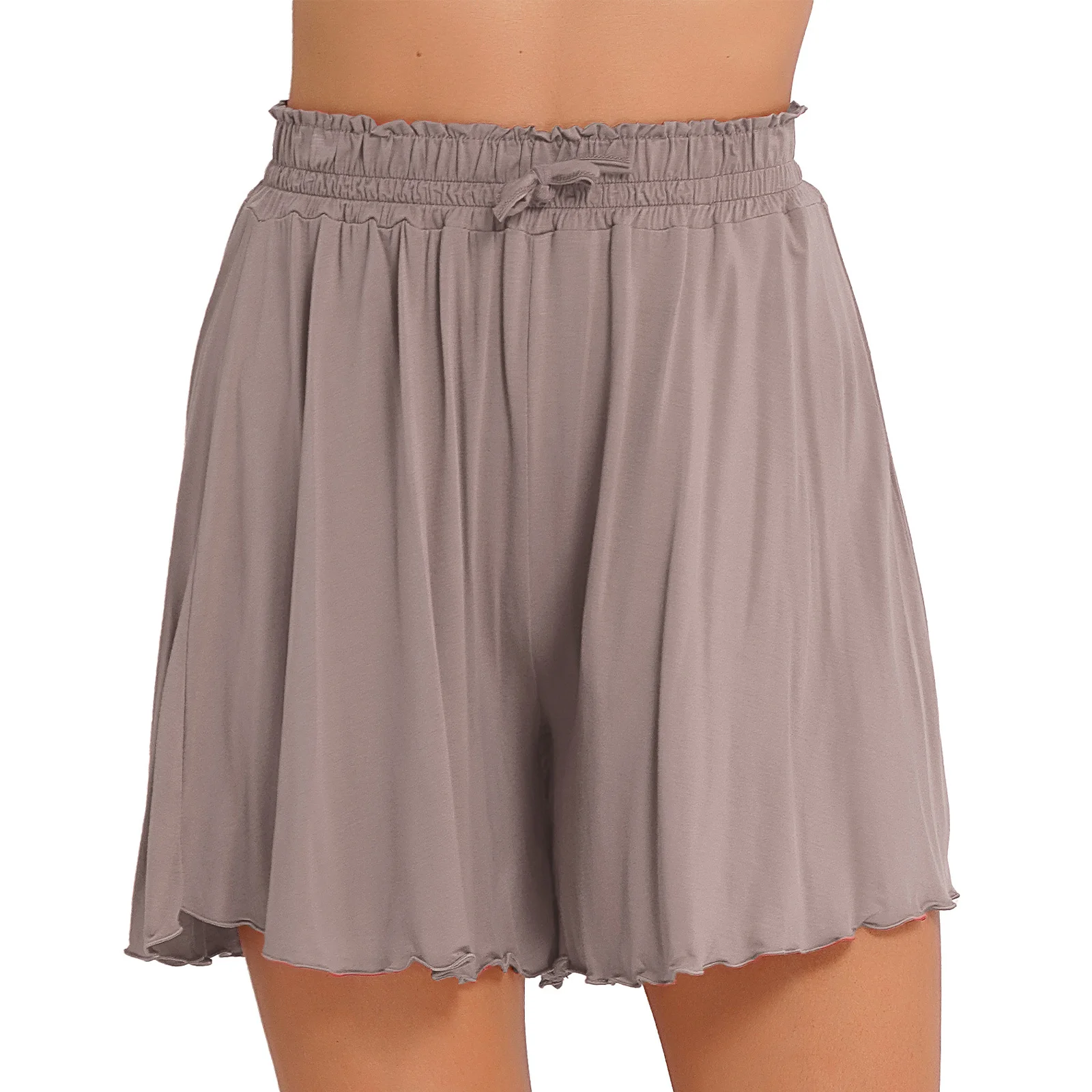

Womens Homewear Solid Bowknot Elastic Waistband Shorts Panties Pajama Bottoms Sleepwear Loungewear Nightwear