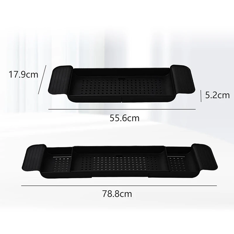 Retractable ABS Shelf Bathtub Storage Rack Bathroom Drain Rack Bathtub Tray Kitchen Bathroom Organizer Storage Accessories
