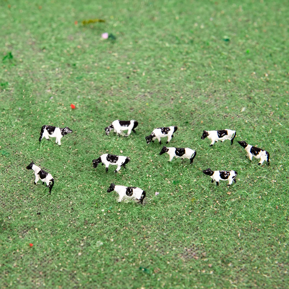 10 x Model Cows N scale 1/160 Miniature Animals Hand Painted for Farm Model Making Model Railway 5
