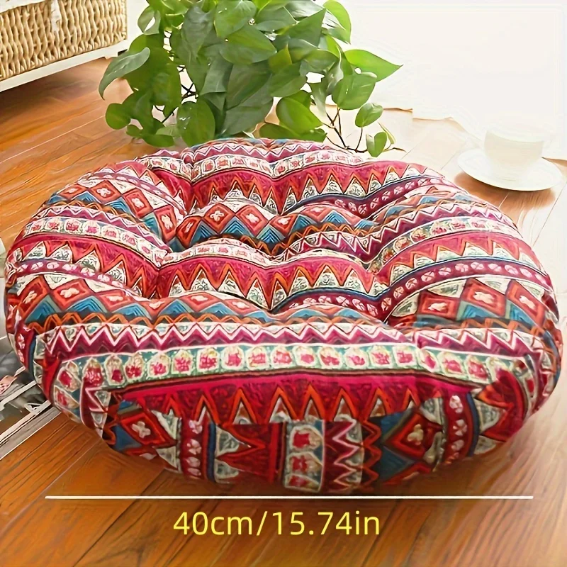 Circular Seat Cushion - Ethnic Fabric Yoga Mat, Thick and Comfortable Seat Cushion, Dining Chair Cushion, Tatami Stool Cushion 3