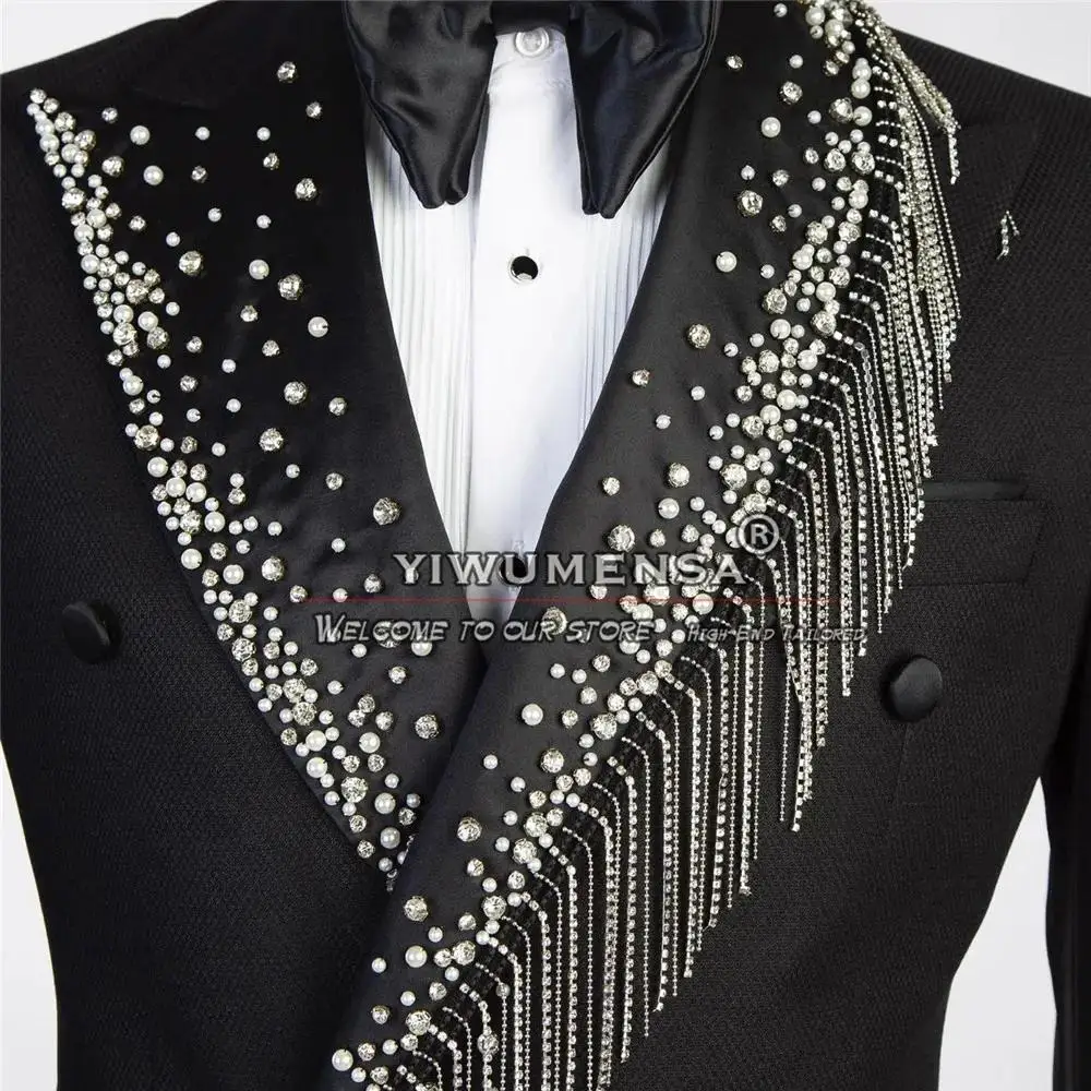 Blazer Suit For Men 2 Piece Outfit Set Suits High Quality Pants Mens Clothing Wedding Tuxedo Jackets Designer Clothes Black