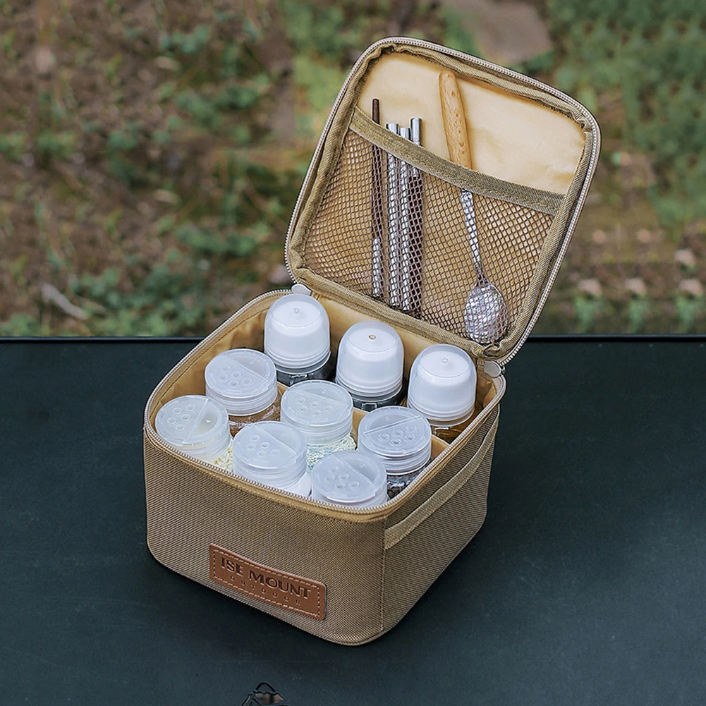 Oil Seasoning Containers Bottle Storage Bag Portable Camping Seasoning Dispenser Set Large Capacity Outdoor Barbecue Utensils