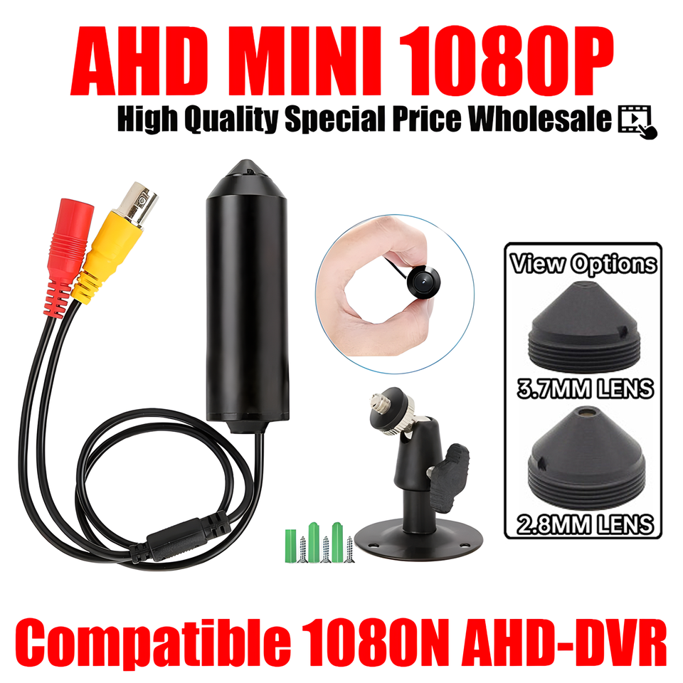 Cone Lens Metal Bullet Ahd Cctv Camera Mini 1920*1080P Hd 2.0mp UTC Micro Surveillance Small Security Penholder Shape Bracket