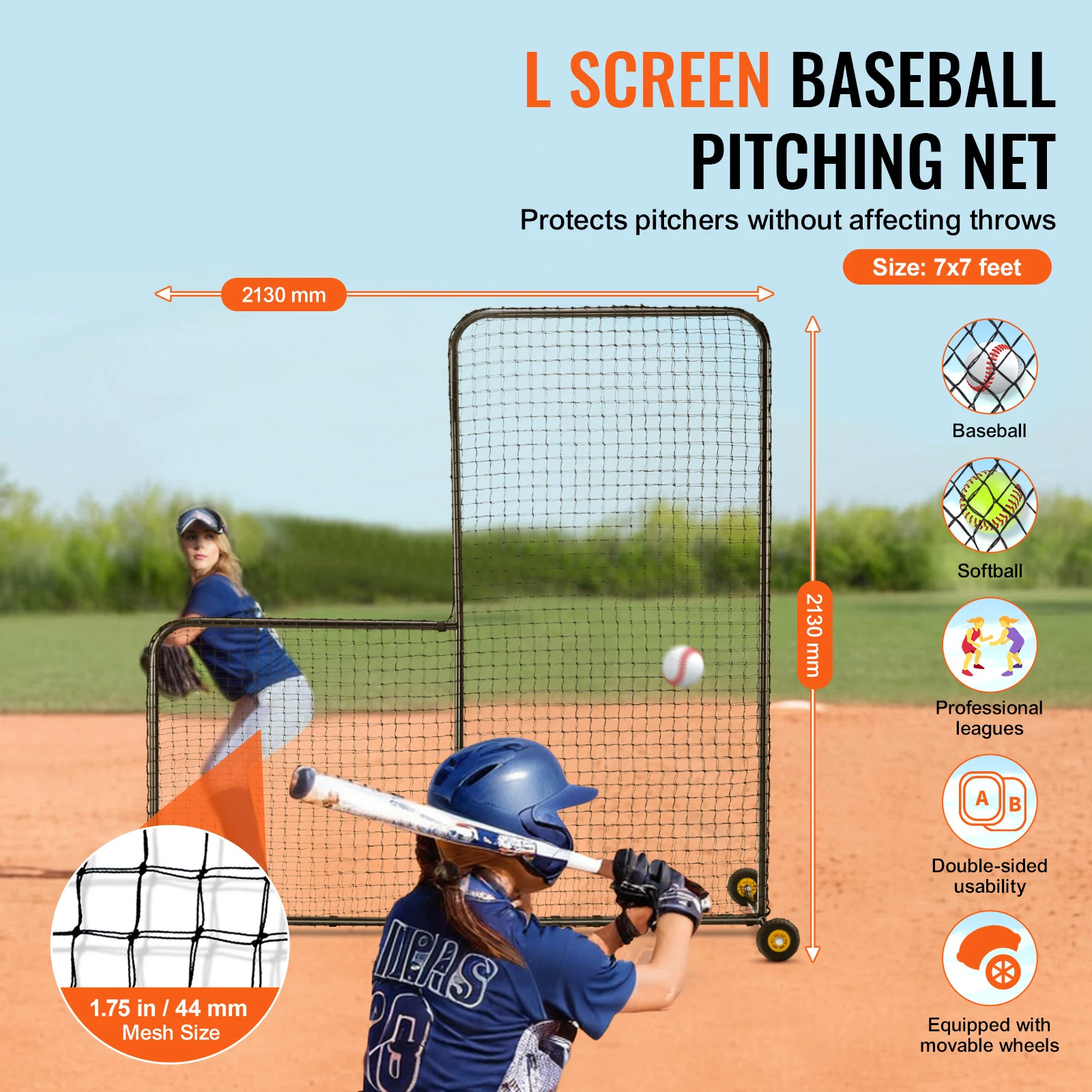 Portable Baseball Softball Safety Screen Net