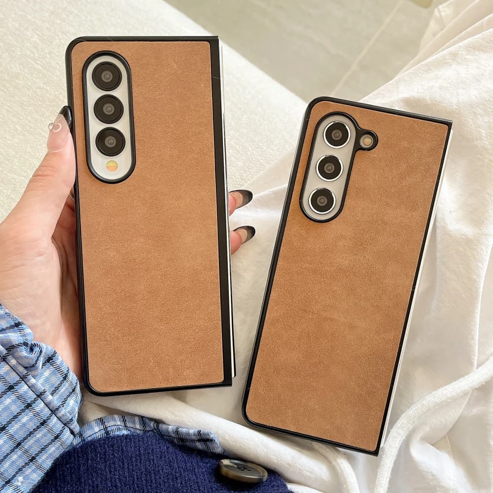 Elegant Autumn Winter Brown Leather Pattern Phone Case