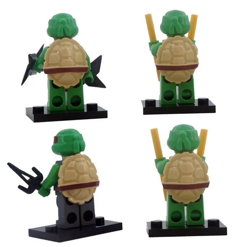 4pcs 6pcs TMNT Mini Action Figures Ninja Turtle Bricks Leo Raph