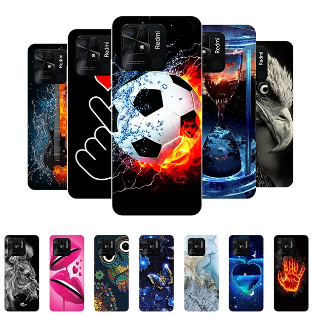 For Xiaomi Redmi 12 4G Case Full Cover Xiaomi Redmi 12C 10C 12 10 4G Cover  Housing Shockproof Liquid Silicone TPU Black Funda - AliExpress