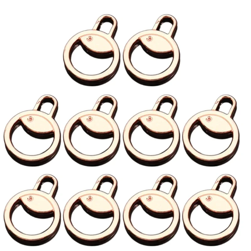 10pcs Metal Zipper Pull Slider Puller Detachable Replacement for Broken Buckle Bag Suitcase Garment Head Repair Tools