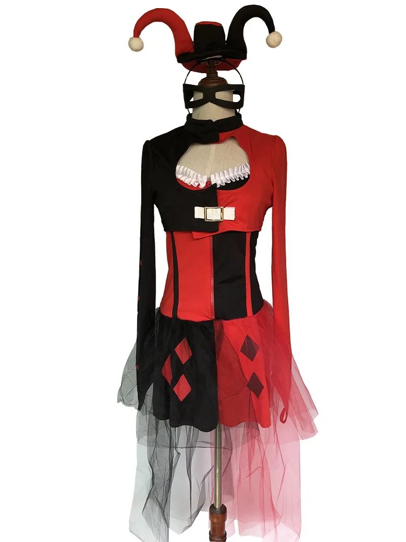 

Women's Black and Red Halloween Costume Poker Versatile Clown Costume Christmas Costume Performance Costume