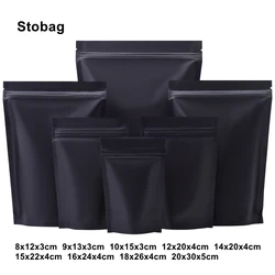 Premium Black Matte Stand-Up Ziplock Pouches for Food Storage - 100pcs Reusable Packaging Bags for Tea, Nuts, Candy, and Beans (100pcs 16x24x4cm)