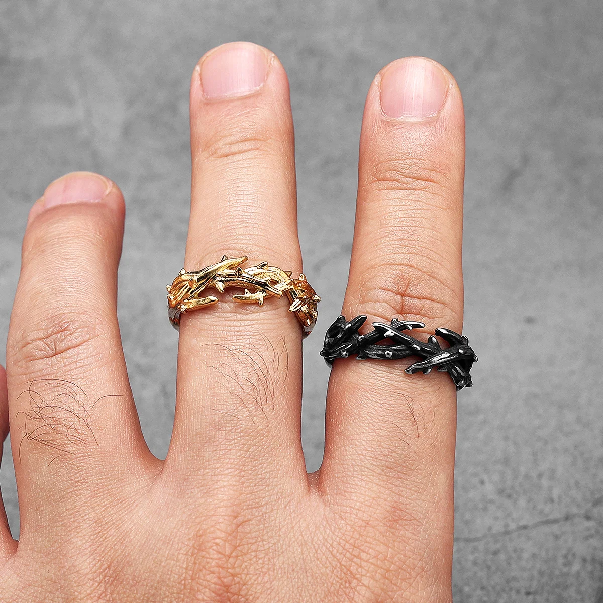 Thorn Crown Retro Stainless Steel Men Rings Punk New In For Male Women Fashion Jewelry Creativity Gift Wholesale Dropshiping 3