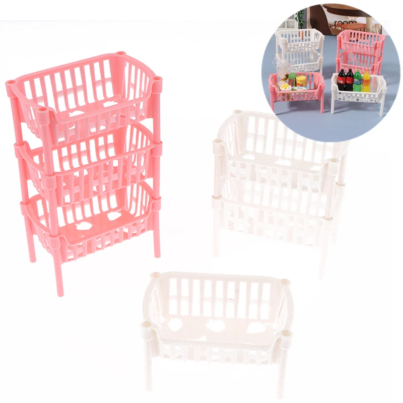 

1/12 Dollhouse Mini Food Fruit Storage Baskets Dolls House Stackable Basket Dollhouse Decoration Accessories